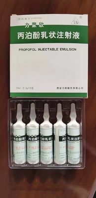 Anestésico quirúrgico de la emulsión 2078-54-8 inyectable anestésico de FDF Propofol 20ml
